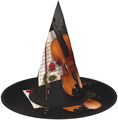 Adjustable Foldable Violin Sheet Music Witch Hat For Halloween Carnival Parties
