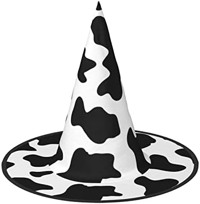 Jbyjbx Foldable Cow Print Witch Hat