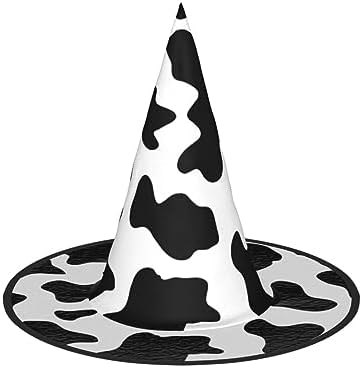 Jbyjbx Foldable Cow Print Witch Hat