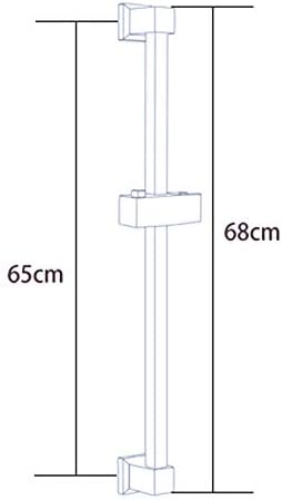 FJYDM Square Adjustable Lifting Shower Slide Bar with Chrome Finish and Silicone Nozzles