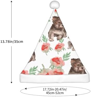 Salelf Puppies and Flowers Santa Hat for Kids