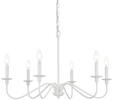 Elegant Lighting Rohan 6 Light Matte Black Chandelier