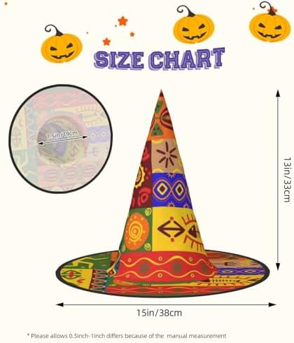 African National Patterns Print Witch Hat for Halloween and Parties