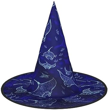 Jbyjbx Manta Ray Fish Print Halloween Witch Hat