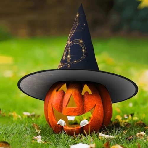 Gold Musical Note Halloween Witch Hat for Party and Costume