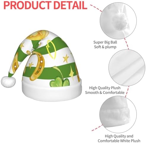 St Patrick Day Santa Hat for Kids Baby Christmas Plush Headwear