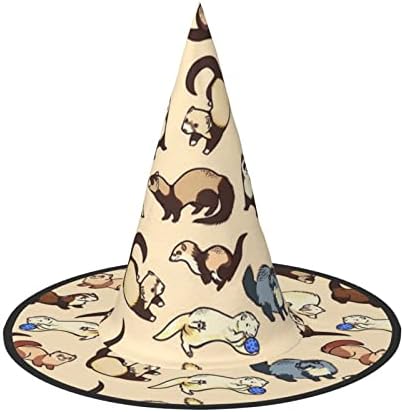 Hairy Ferret Print Witch Hat for Halloween and Parties