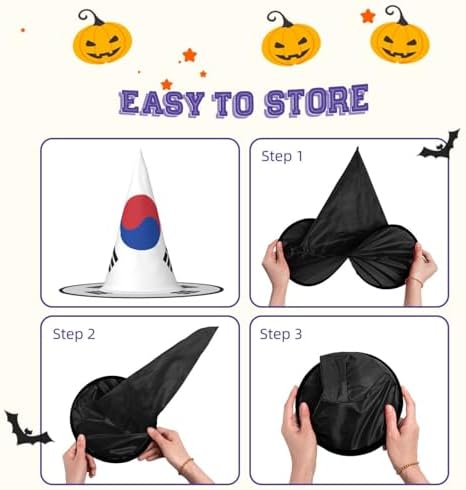 Republic Of Korea Flag Print Witch Hat For Halloween