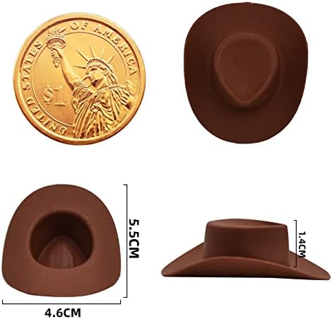 HOMICO 20 Piece Brown Mini Western Cowboy Hats for Dolls