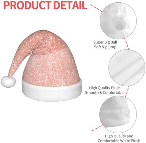 Rose Gold Glitter Santa Hat for Kids