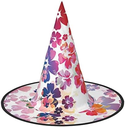 Hawaiian Flower Print Witch Hat for Halloween Parties