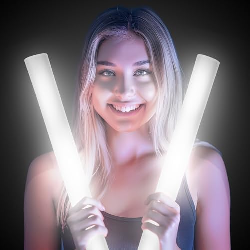 Fun Central 6 Pack White LED Foam Sticks for Parties