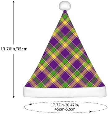 Mardi Gras Plaid Santa Hat for Kids Christmas Party Headwear
