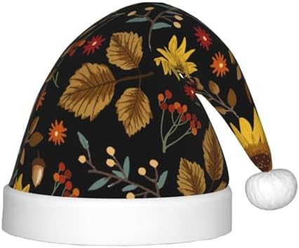 Salelf Sunflowers Leaves Santa Hat for Kids