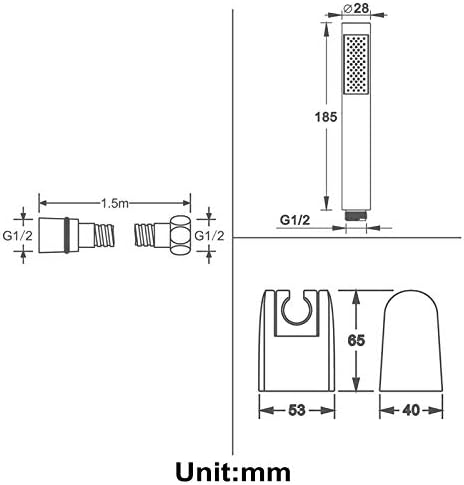 UWEREBFM High Pressure Handheld Showerhead Set