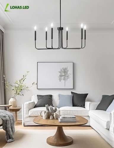 L LOHAS LED 6-Light Black Chandeliers