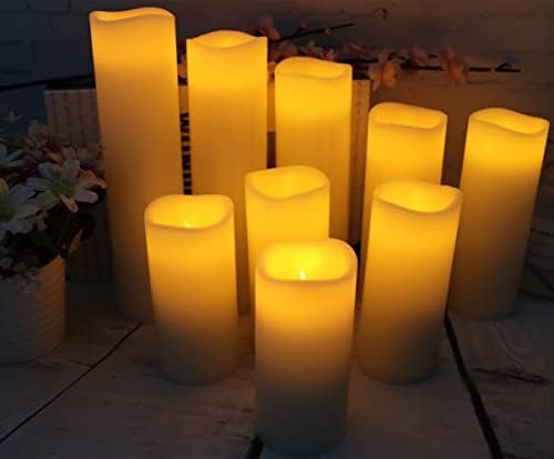 Antizer Flameless Candles Led Pack of 9 Ivory Real Wax