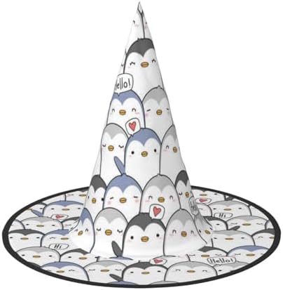 Cute Penguin Print Halloween Witch Hat for Parties
