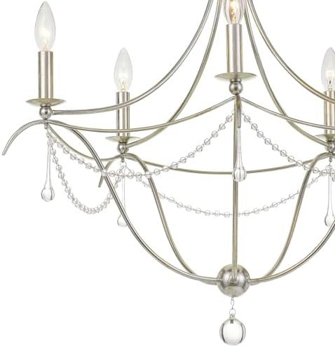Metro 5 Light Crystal Beads Antique Silver Chandelier 1