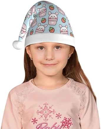 Cute Rabbit Strawberry Santa Hat for Kids