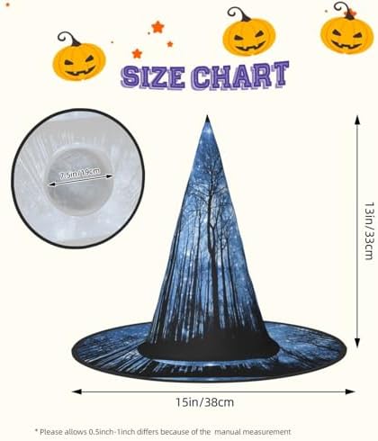 Night Sky Print Witch Hat for Halloween Parties