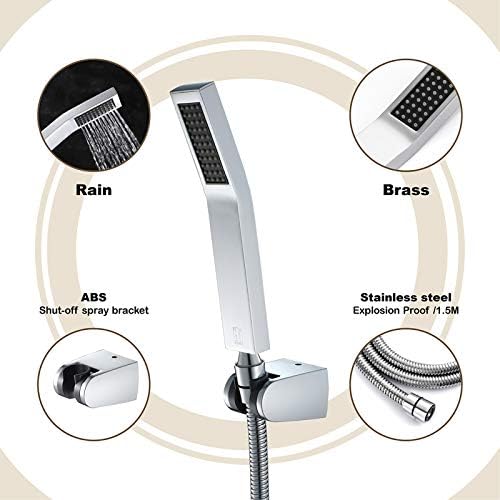Chrome Handheld Shower Head Set with Brass Nozzle and 15M Hose