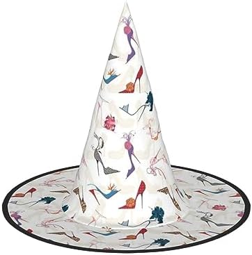 High Heel Shoes Print Witch Hat For Halloween Parties