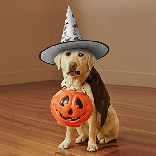 Cute Chihuahua Pug Halloween Witch Hat for Parties