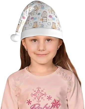 Salelf Cartoon Owl Santa Hat for Kids