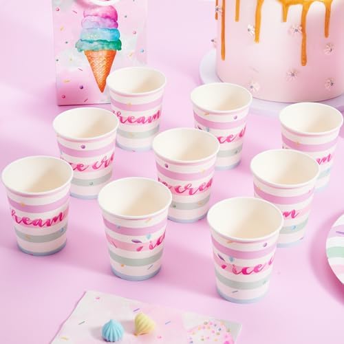 WERNNSAI Ice Cream Party Supplies Set 64 Pcs