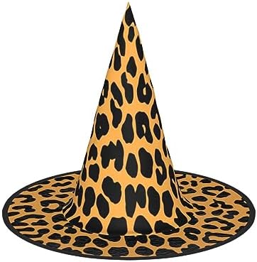 Leopard Print Witch Hat for Halloween and Carnival Events