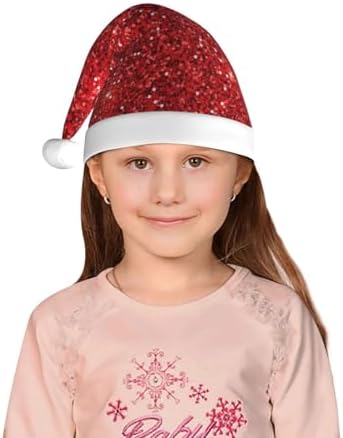Red Glitter Santa Hat for Kids Baby Christmas Party Hat