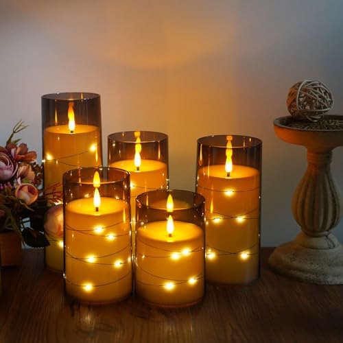 Fo32won Flameless Candles with Remote Timer 6 Pack