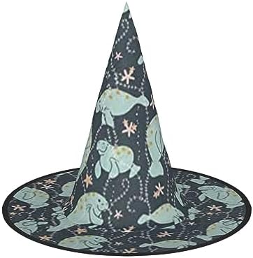 Jbyjbx Manatee Animals Print Witch Hat for Halloween and Carnival Events