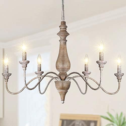 6 Light French Country Chandelier Dining Room Farmhouse