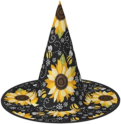 Sunflower Bees Print Witch Hat for Halloween Parties