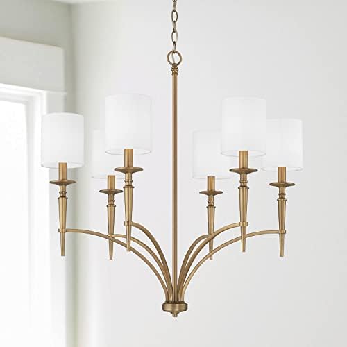 Capital Lighting Abbie 6-Light Chandelier with White Fabric Shades