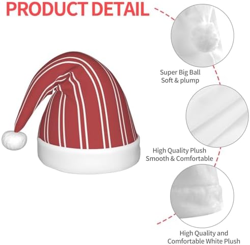 Salelf Striped Red White Santa Hat for Kids Baby Christmas Hat Plush