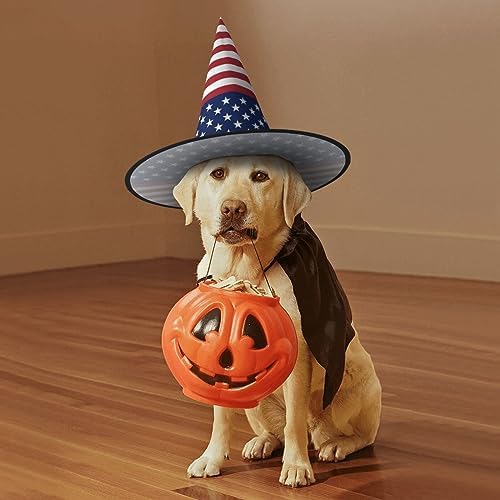 American Flag Stars Stripes Halloween Witch Hat for Parties and Cosplay