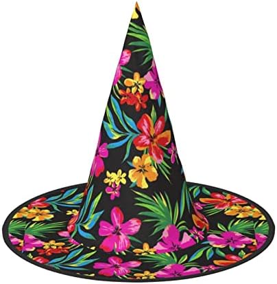 Hawaiian Flower Print Witch Hat for Parties and Halloween