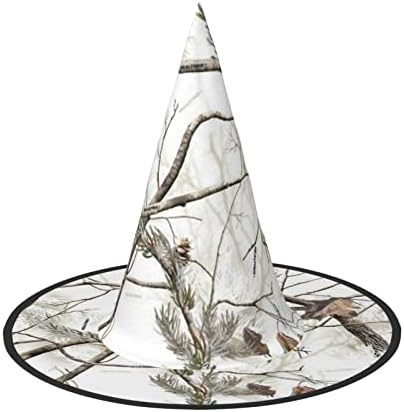 White Trees Camo Print Witch Hat for Halloween and Parties