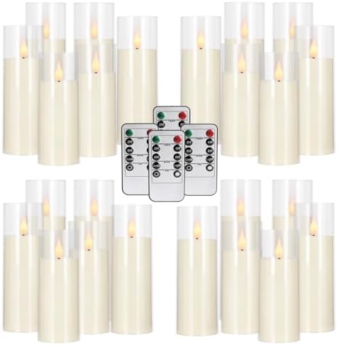 24-Pack A-Series Acrylic LED Flameless Candles with Remote Control