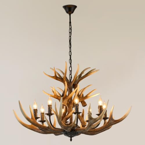 Rustic Deer Antler Chandelier 8 Light Farmhouse
