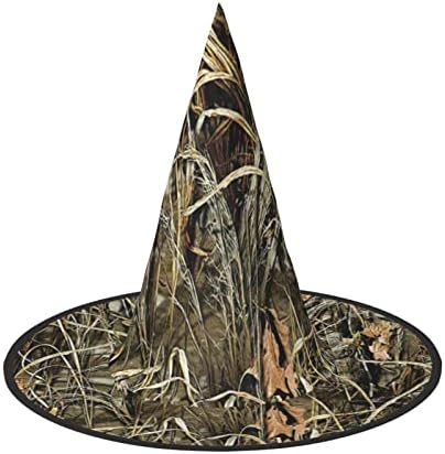 Camo Yellow Green Print Witch Hat for Parties