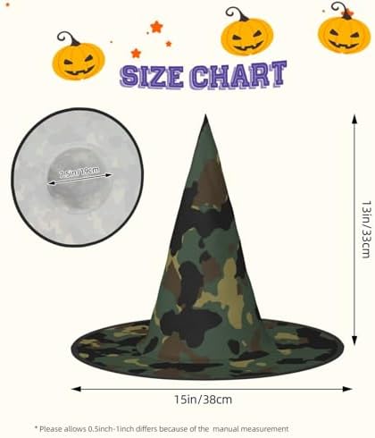 Camouflage Pattern Witch Hat for Halloween and Carnival