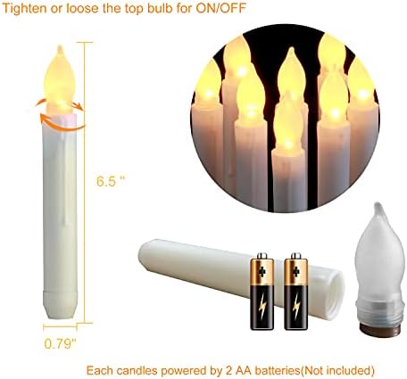 Amagic 12pcs Remote Controlled Flameless Taper Candles