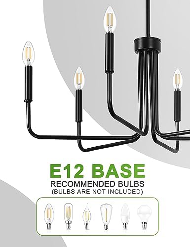 L LOHAS LED 6-Light Black Chandeliers