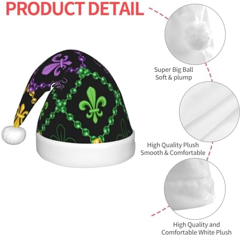Salelf Mardi Gras Geometric Santa Hat for Kids