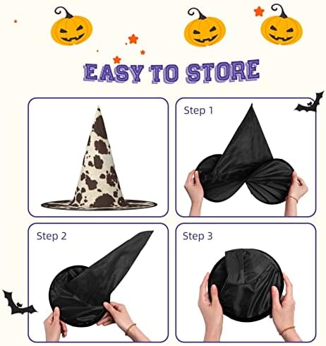 Brown Cow Spots Print Witch Hat for Halloween Parties