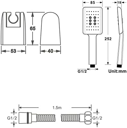 Uwerebfm White Handheld Showerhead with 3 Settings